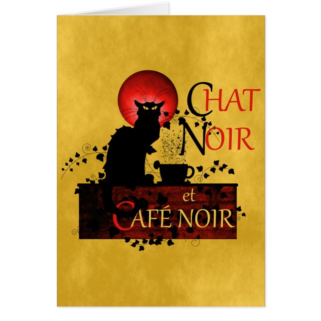 Cartão Chat Noir et Café Noir (Frente)