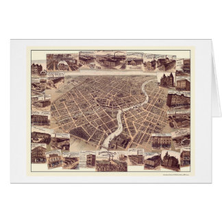 Cartão Chatham, SOBRE, mapa panorâmico de Canadá - 1870