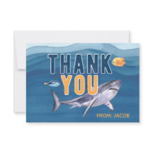 Cartão Chato de Agradecimento de Aguarela