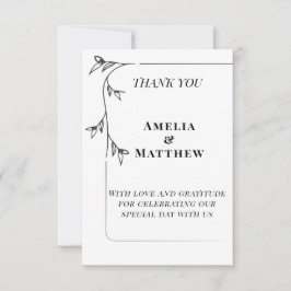 Cartão Chato de Agradecimento de Casamento Elegant