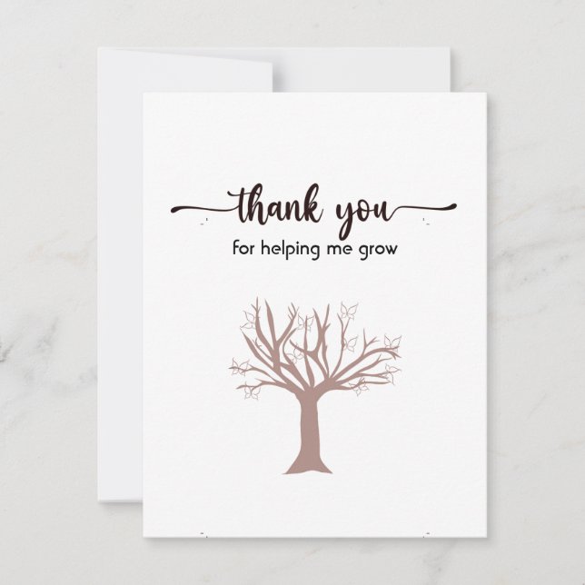 Cartão Chato de Agradecimento, Fofo e Simples (Frente)