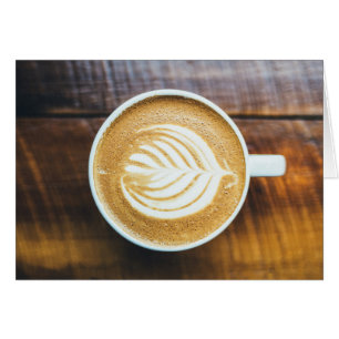 Cartão Chávena de café Latte com espuma da Folha-Forma 