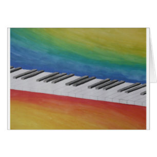 Cartão Chaves de Piano de Música Notas de Destino do Prof