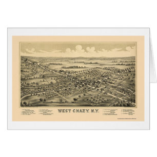 Cartão Chazy ocidental, mapa panorâmico de NY - 1899