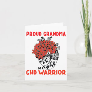 Cartão Chd Warrior Orgulhoso Vovó Bonito Coração Floral V