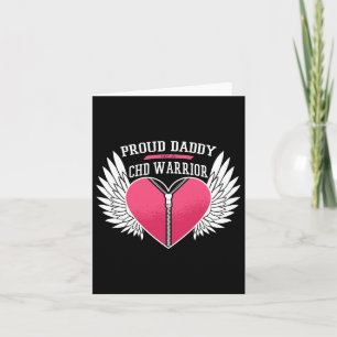 Cartão Chd Warrior Proud Daddy Zipper Coração Com Asa de 
