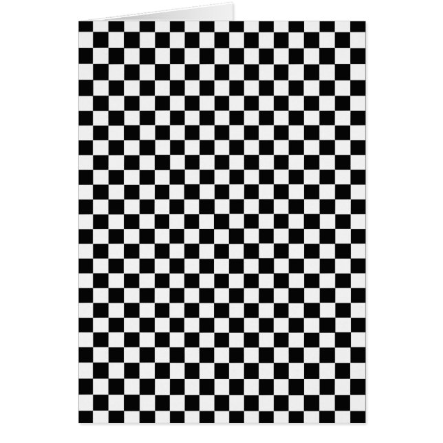 Cartão Checkerboard preto e branco clássico por STaylor (Frente)
