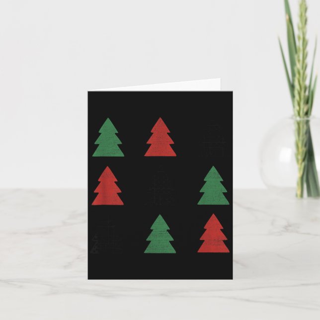 Cartão Checkered Christmas Tree Graphic Crewneck Swea Fun (Frente)