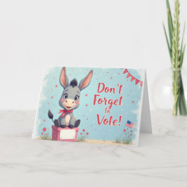 Cartão Cheerful Donkey Vote Reminder