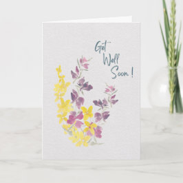 Cartão Cheerful Wildflower Get Well Soon Watercolor