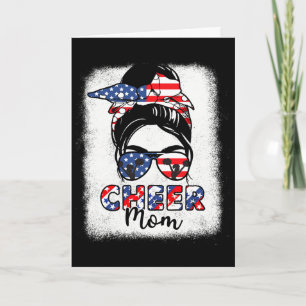 Cartão Cheerleader 4 de Julho Cheer Mãe Bandeira American