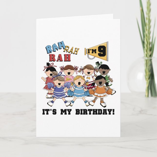 Cartão Cheerleader 9º Camisetas e presentes de aniversári (Frente)