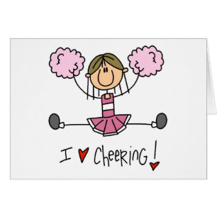 Cartão Cheerleader cor-de-rosa