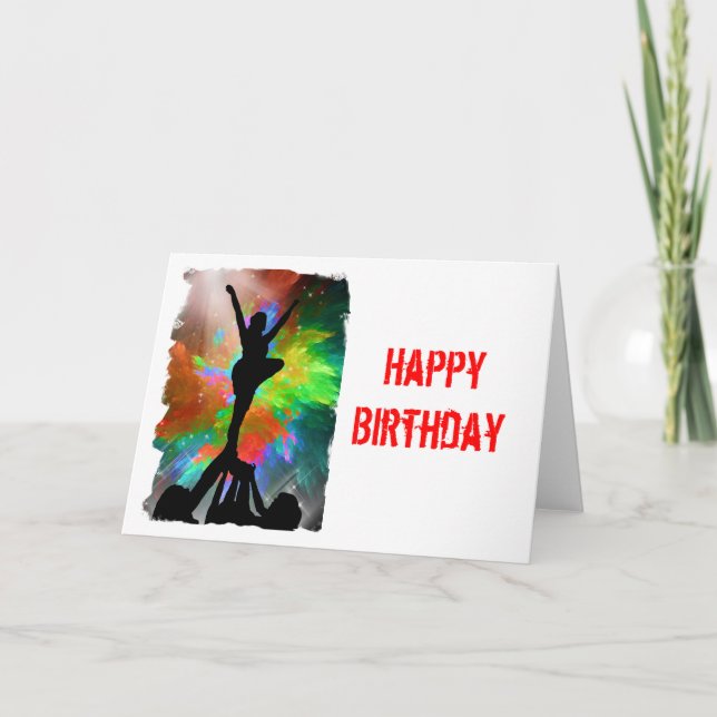 Cartão Cheerleaderes em um Colorburst (Frente)