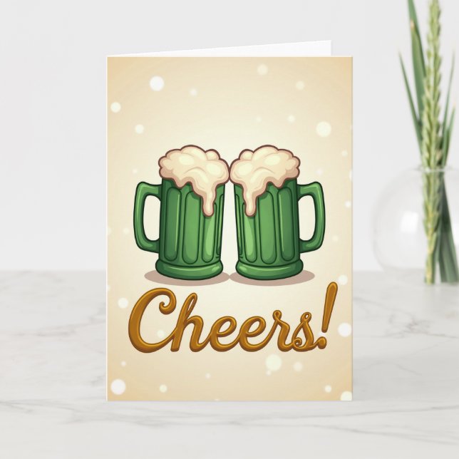 Cartão Cheers Beer Mugs Celebration Card (Frente)