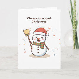 Cartão Cheers to a Cool Christmas Snowman Card