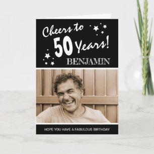 Cartão Cheers to the Years! Custom Color Photo Birthday