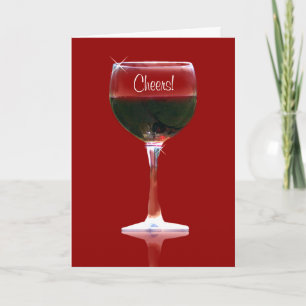 Cartão Cheers Wine Happy Birthday Card