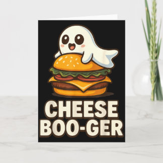 Cartão Cheese Boo-ger Cute Ghost Burger Funny Food Pun Ha