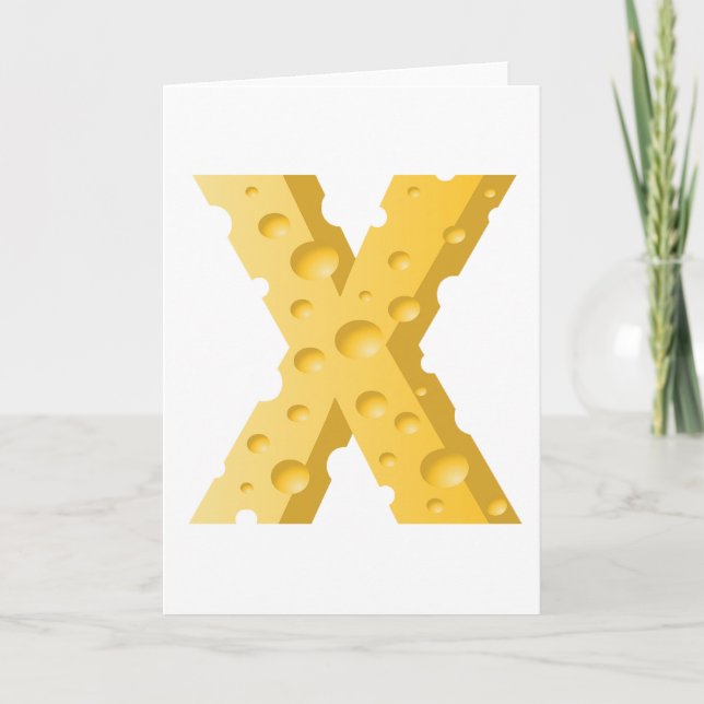 Cartão Cheese Letter X Typography (Frente)