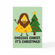 Cheesus Cristo É Natal Queijo Divertido
