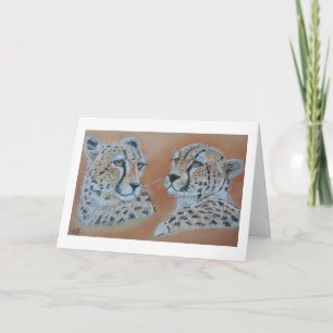 Cartão Cheetah estuda carta de aniversário