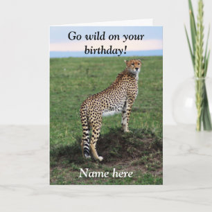 Cartão Cheetah photo birthday card