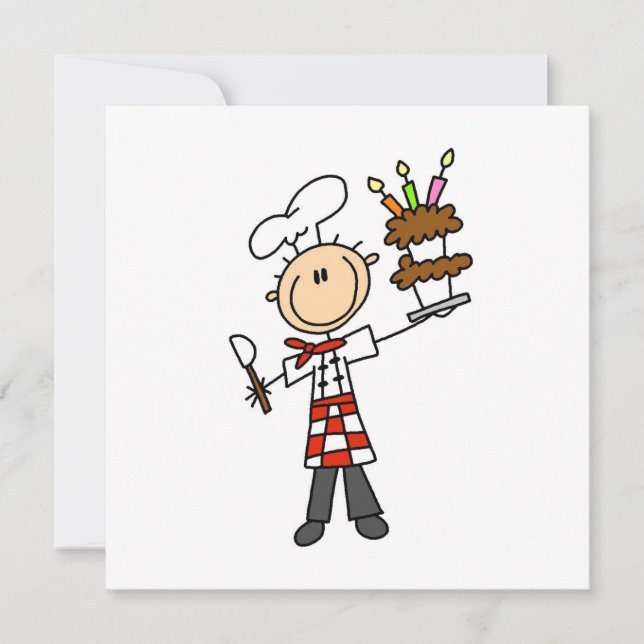 Cartão Chef Com Bolo De Aniversário (Frente)