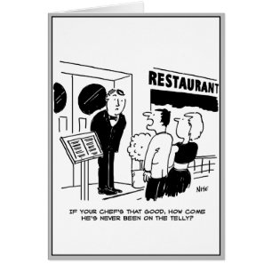 Cartão Chef no Restaurante não está no Cartoon de Televis