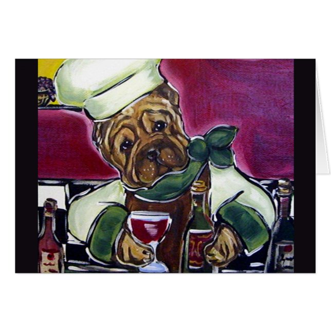Cartão Chef Shar-Pei Chinês (Frente Horizontal)