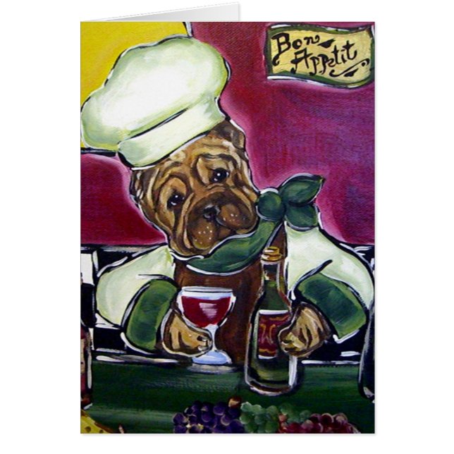 Cartão Chef Shar-Pei Chinês (Frente)