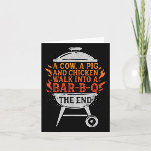 Cartão Chef Uma Vaca Um Porco E Um Frango Entram Em Um Ba