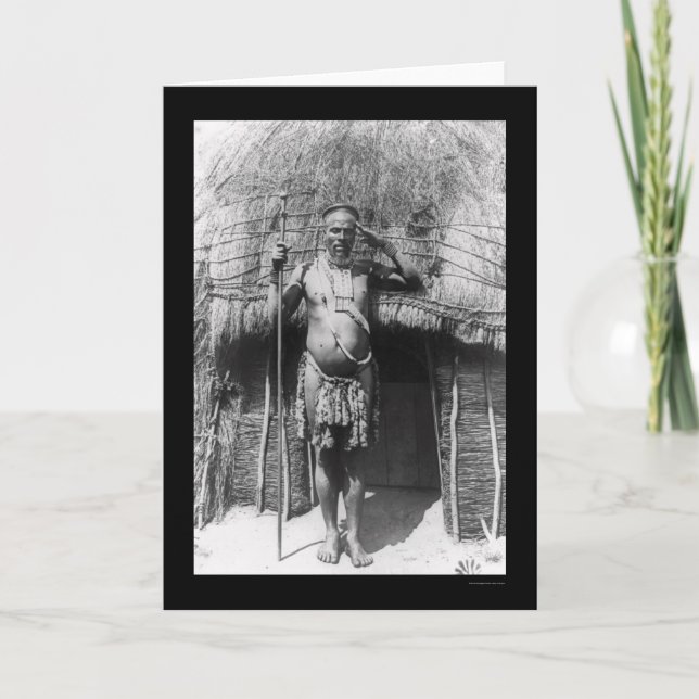 Cartão Chefe África do Sul de Zulu, 1897 (Frente)