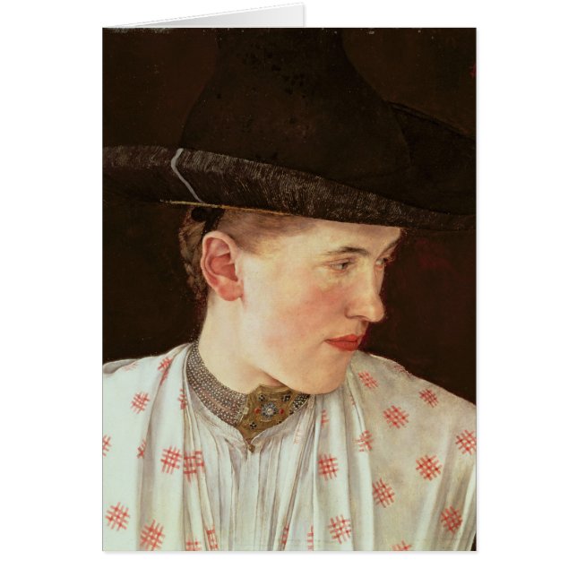 Cartão Chefe de uma Menina Camponesa, c.1880 (Frente)