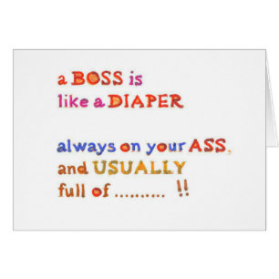 Cartão Chefe fedido - humor da gestão