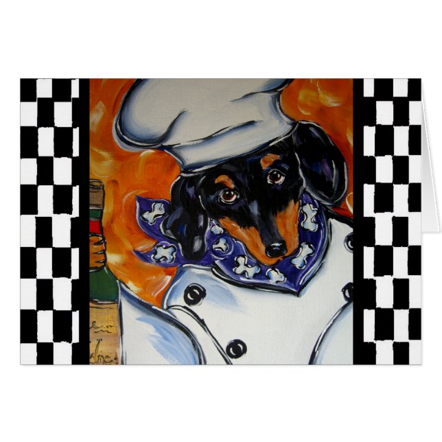 Cartão Chefs Dachshund (Frente Horizontal)