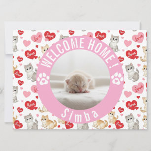 Cartão Chegada de novo pequeno amor Gatinho Foto Personal