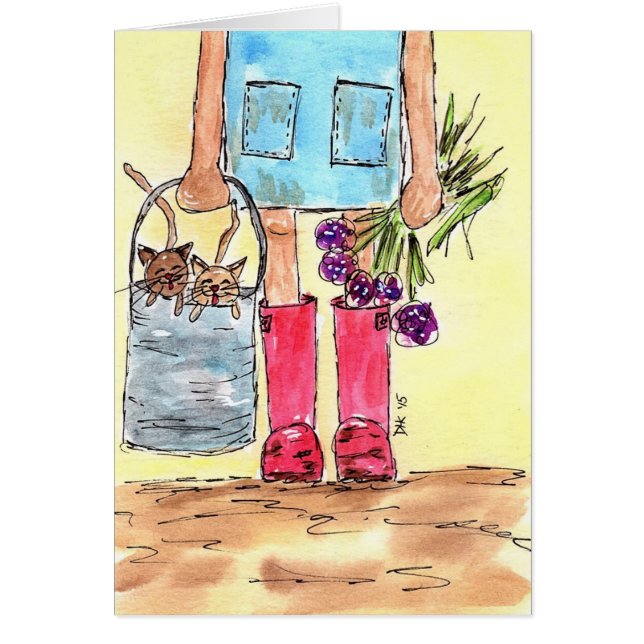 Cartão Cheio do balde dos gatinhos! (Frente)