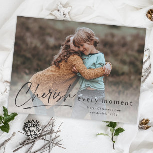 Cartão Cherish A Cada Momento Foto de Script Feliz Natal