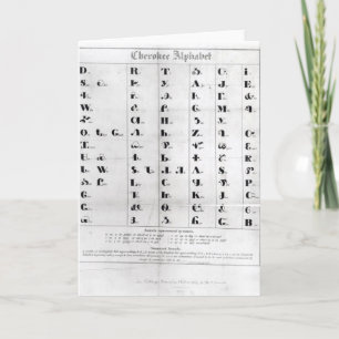Cartão Cherokee Alphabet, "Lithografia" de Pendelton
