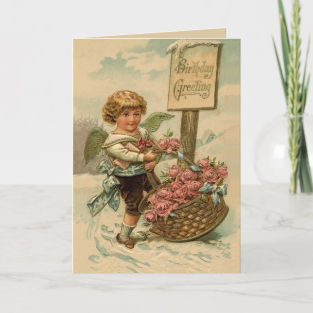 Cartão Cherub com Rosas (Frente)
