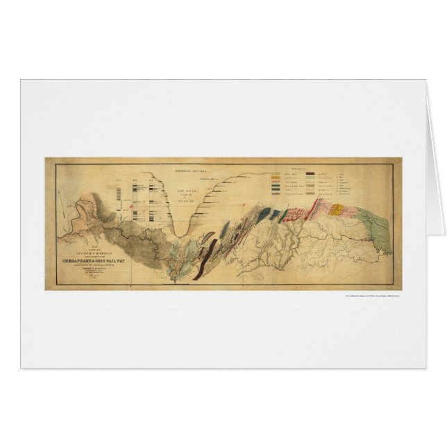 Cartão Chesapeake & mapa 1872 da estrada de ferro de Ohio (Frente Horizontal)