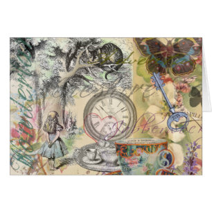 Cartão Cheshire Cat Alice Wonderland Classic