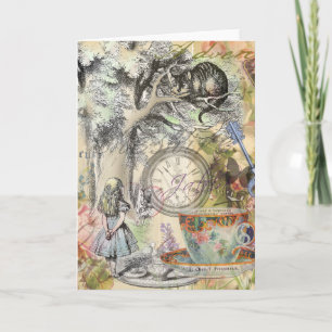 Cartão Cheshire Cat Alice Wonderland Classic