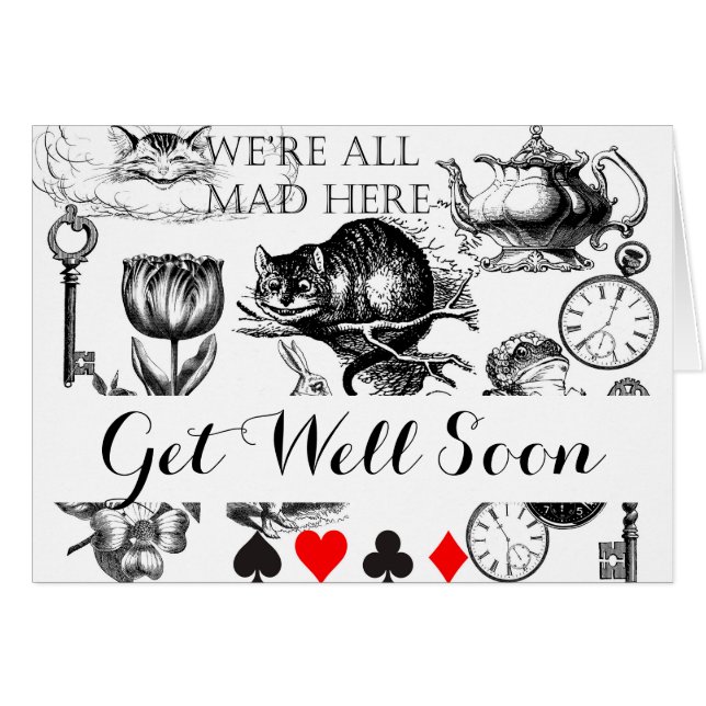 Cartão Cheshire Cat Classic Alice em Maravilderland (Frente Horizontal)