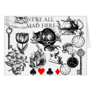 Cartão cheshire cat classic alice in wonderland character