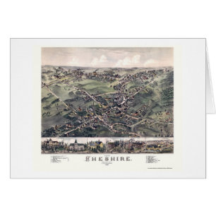 Cartão Chesire, mapa panorâmico do CT - 1882