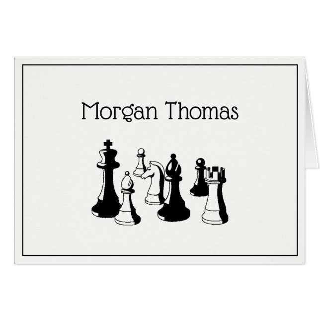 Cartão Chess Pieds Vintage Art nº 2 (Frente horizontal)