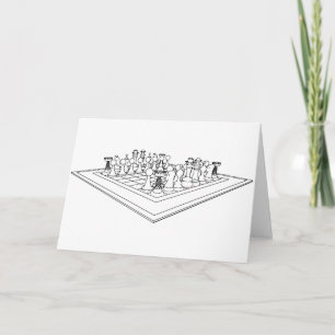 Cartão Chessboard & Chess Pieces: