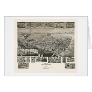 Cartão Chestertown, mapa panorâmico da DM - 1907